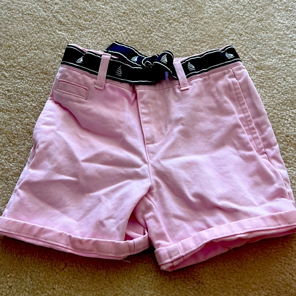 Pink twill toddler shorts